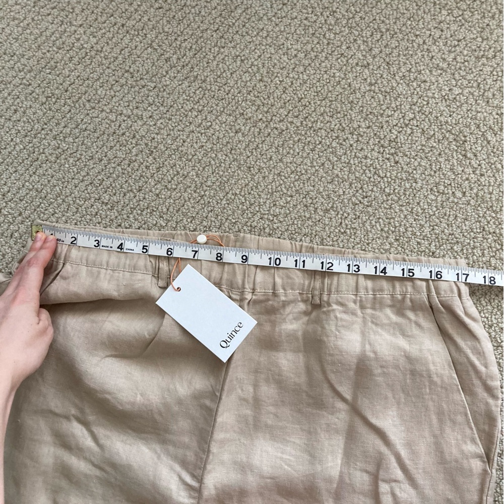 NEW Quince 100% European Linen Pants Trousers Size Large Flax Beige Tan NWT - Picture 11 of 16